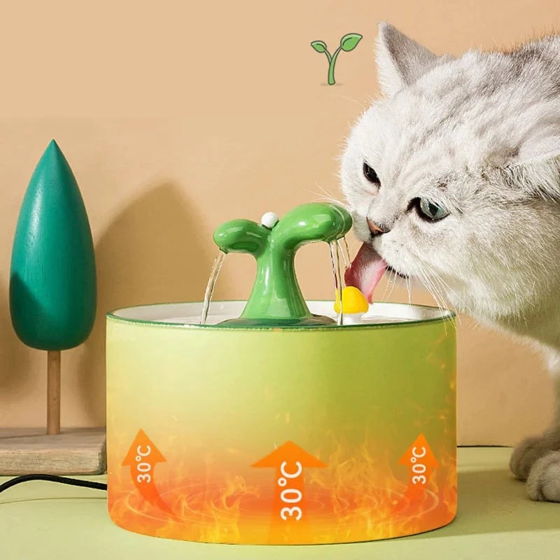 1/1.5L Cat Electric Ceramic Water Fountain