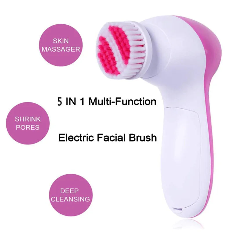 5 in 1 silicone facial massage brush