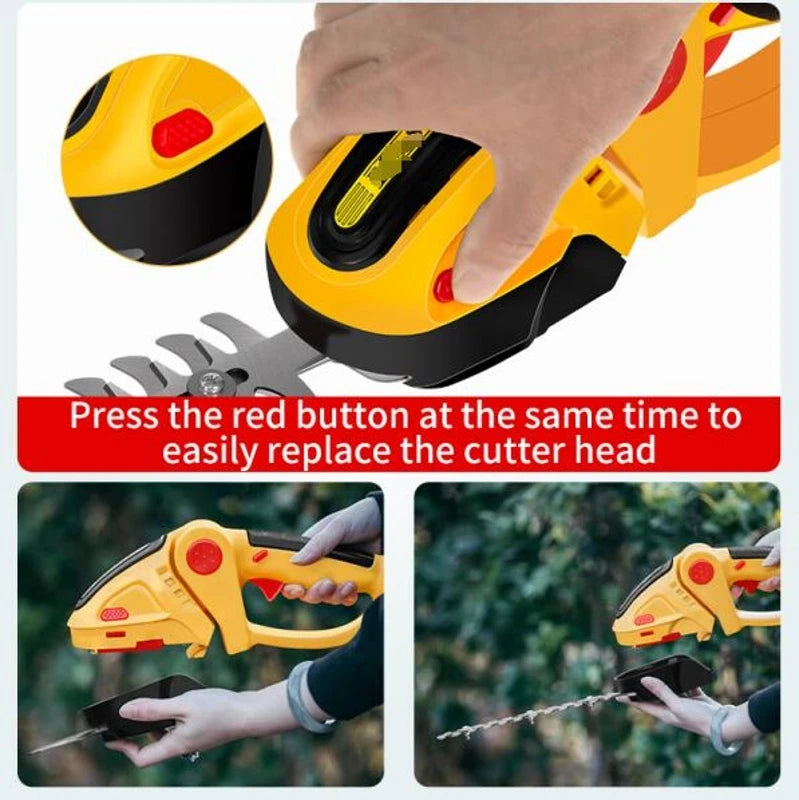 2 in 1 Cordless Electric Hedge Trimmer