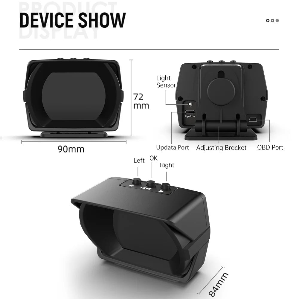 V63S OBD2 HUD Speedometer