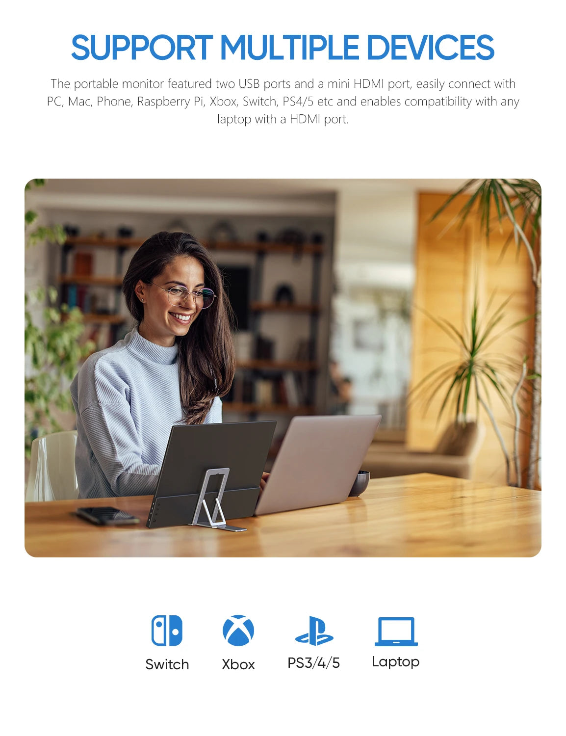 15.6'' Portable Monitor FHD 1080P IPS
