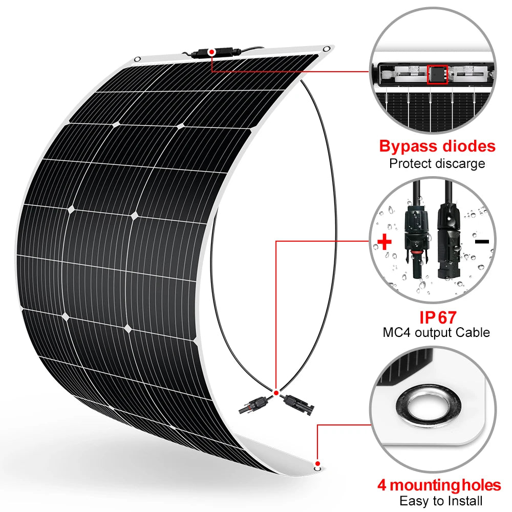 18V 100W/200W/400W Flexible Solar Panel