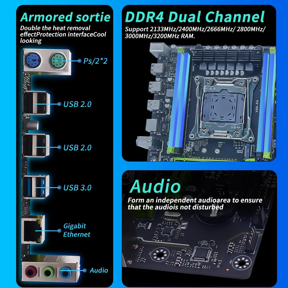 LGA 2011-3 Supports Intel X99 P4 Motherboard