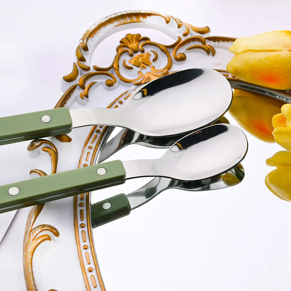 4/16Pcs Acrylic Handle Knife Fork Set