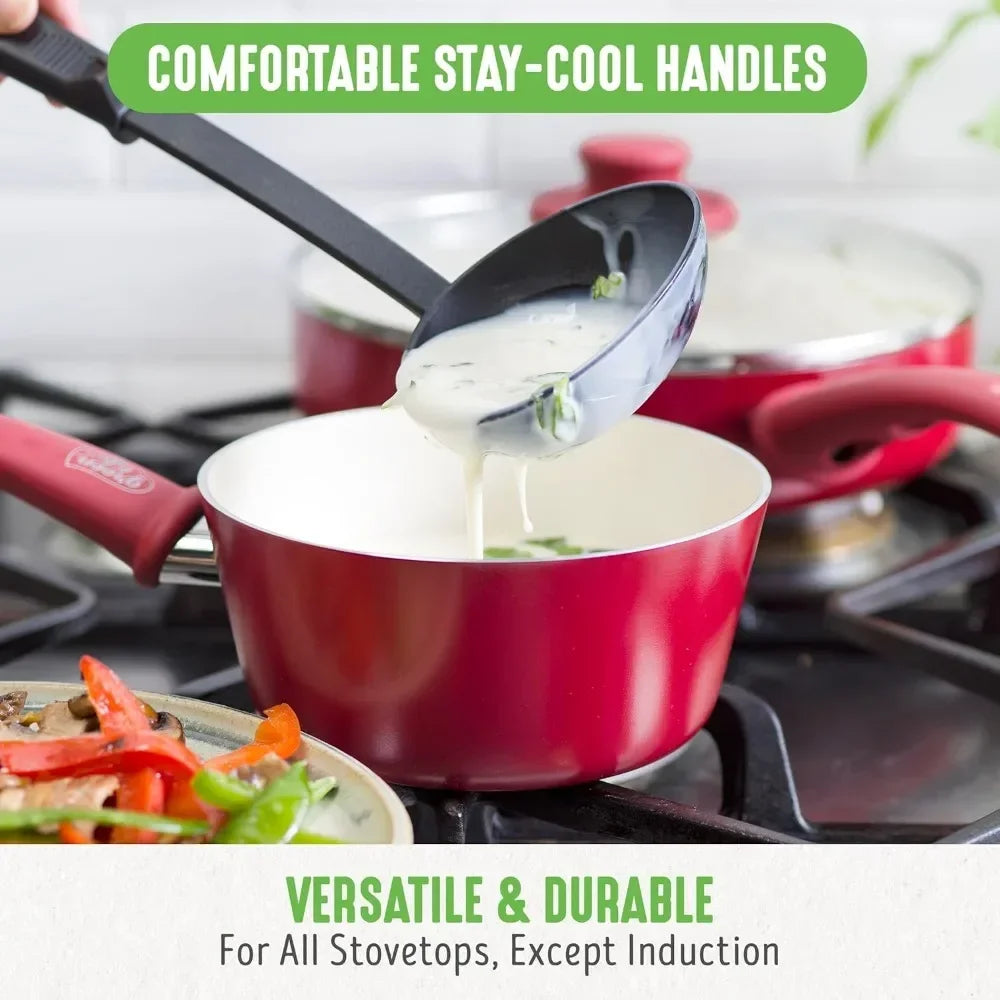 16 Piece Kitchen Pots and Frying Pans Set