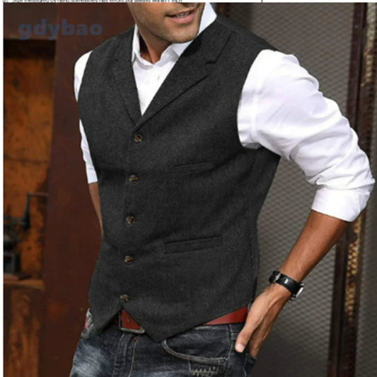 Men's Tweed Slim Fit Vest