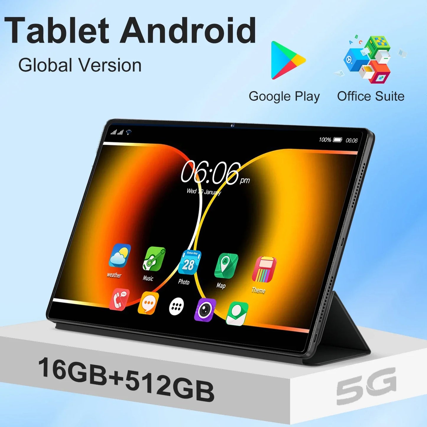 10.1 Inch HD 16G+512GB Tablets PC