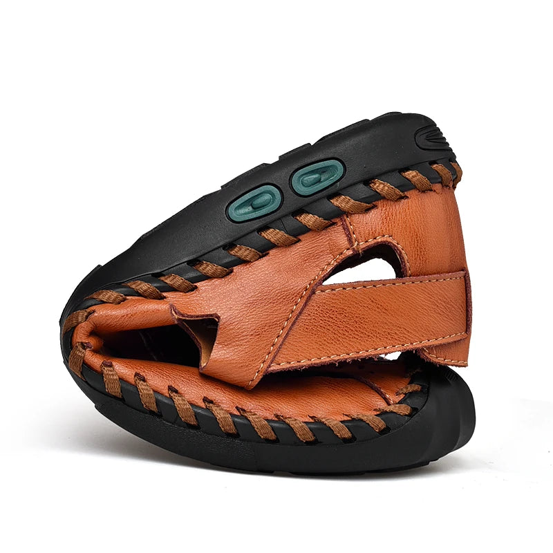 Men Gladiator Genuine Leather Sandals