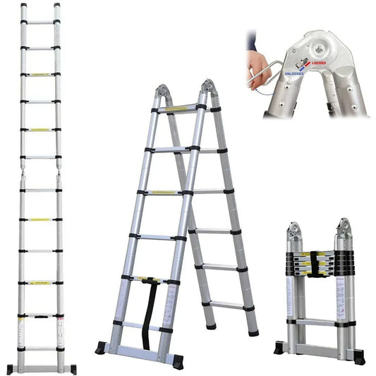 12.5ft 6+6 Steps A-Frame Telescoping Ladder