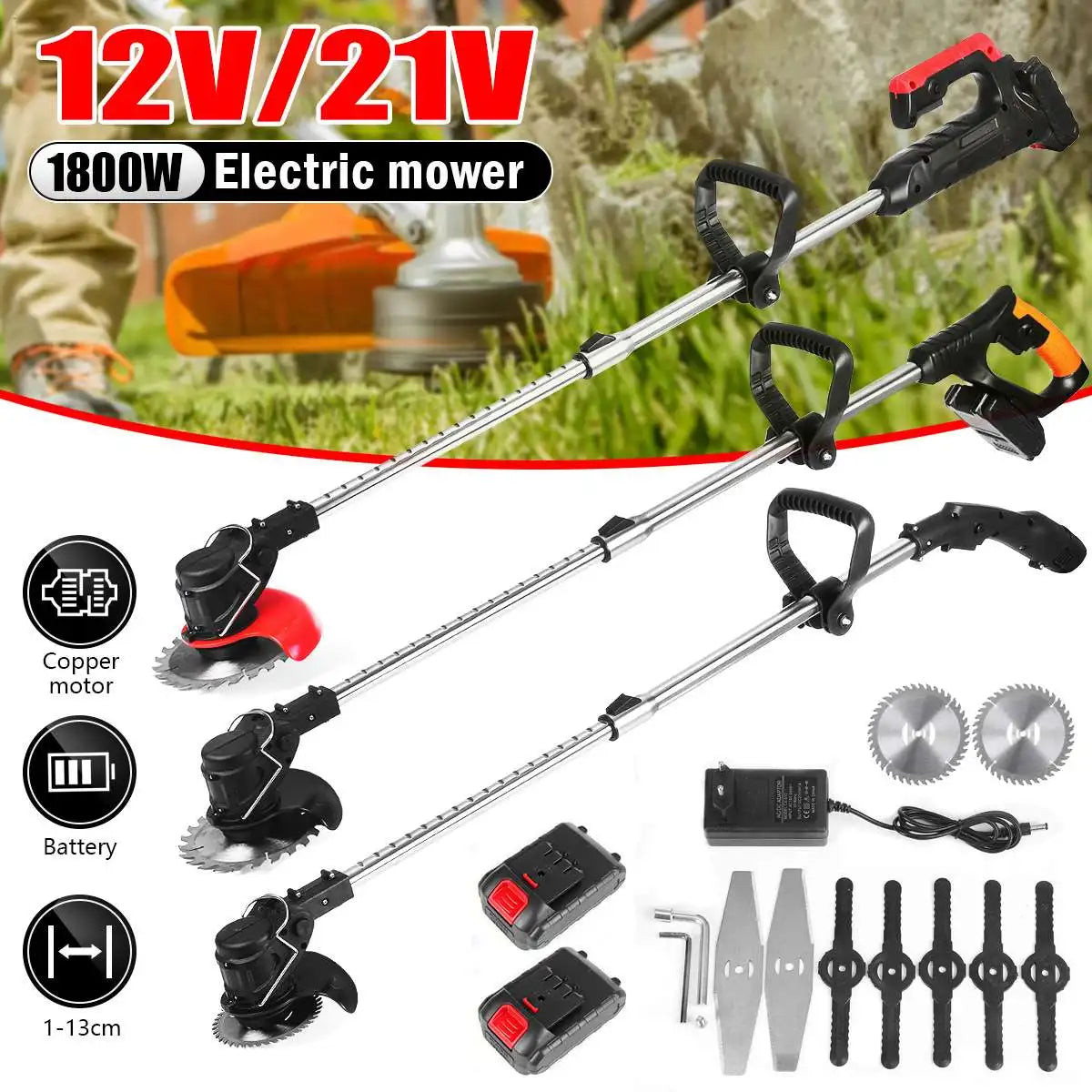 Adjustable Length Cordless Grass Trimmer