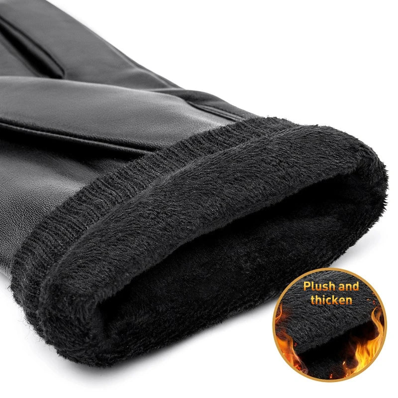 Men's Sheepskin Leather Touch Screen Gloves