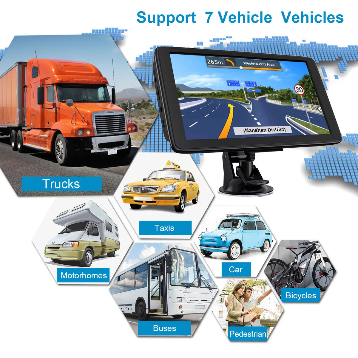 7inch HD Car GPS FM navigators