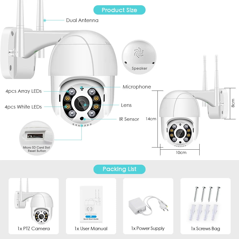 5MP PTZ IP Wifi Outdoor Camera