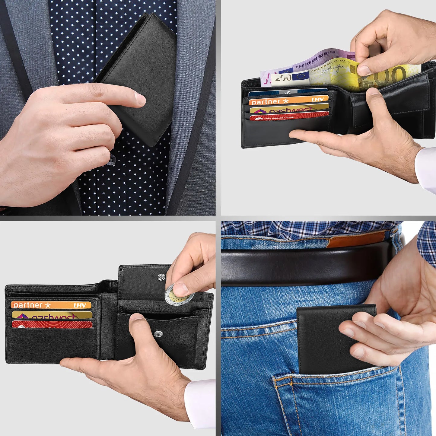 Cow Genuine Leather Men Wallet