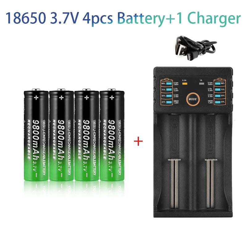100%18650 Lithium Batteries Flashlight