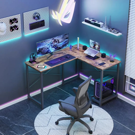 L Shaped Wood Corner Computer Desk