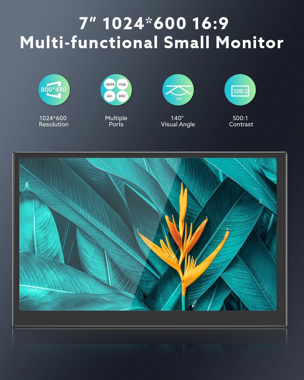 S701H Mini 7 Inch Industrial Screen HD 1024x600 HDMI Monitor