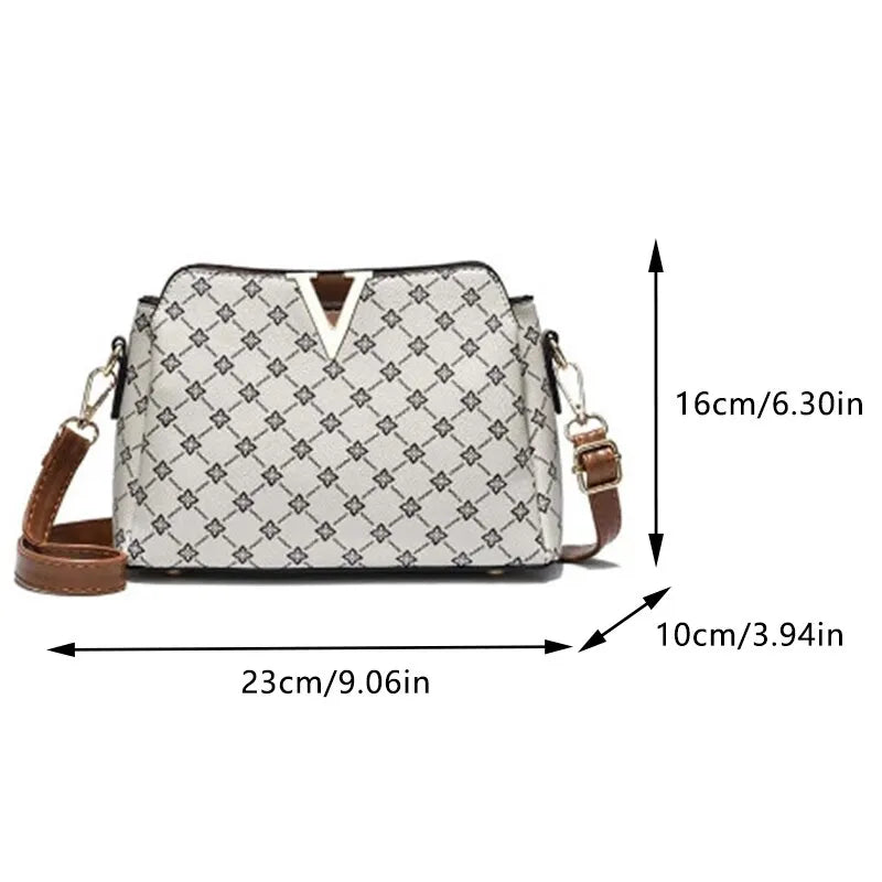 Women V Letter Classic Shoulder Bag