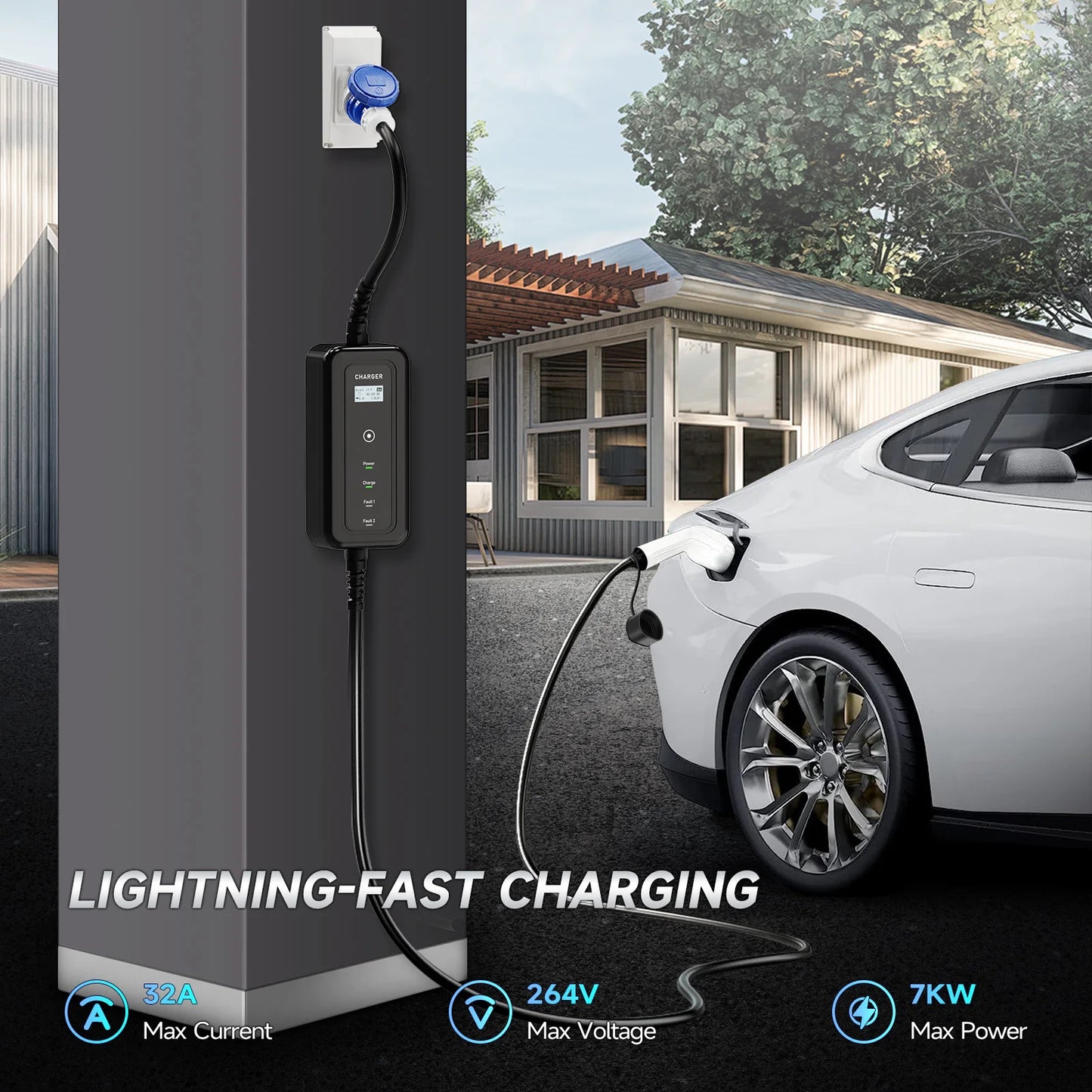 7KW 32A Portable EV Charger
