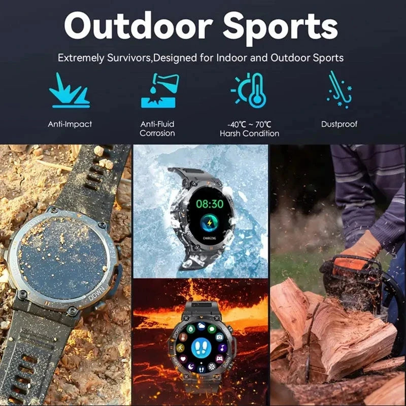 Rugged Military Smart Watch for Men