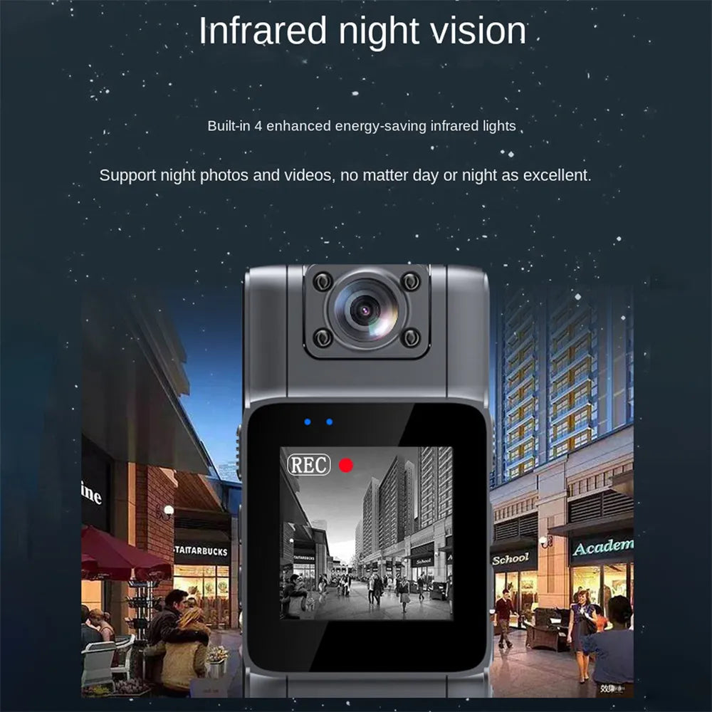 180 Rotatable Len And Back Clip HD Body Worn Camera