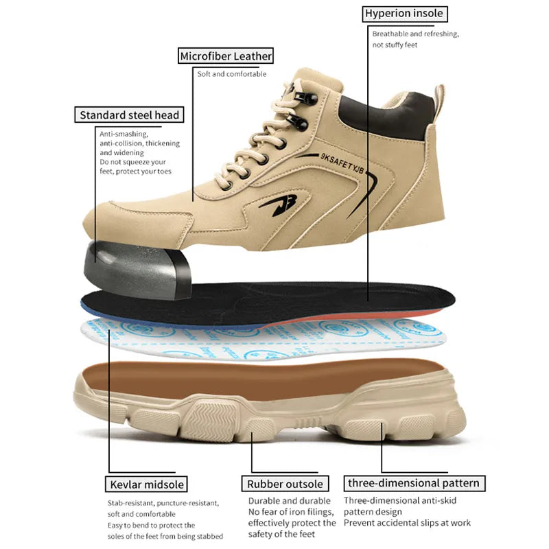 Men Safety Anti-smash Anti-stab Work Boots