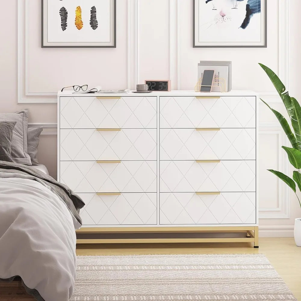 8-Drawer Dresser TV Stand