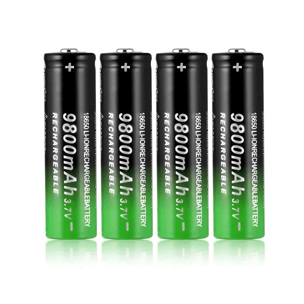 100% New 18650 battery 3.7V 9800mAh rechargeable