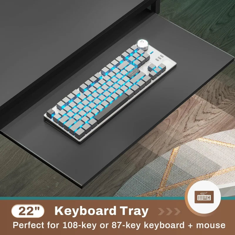 L Shaped Reversible Computer Gaming Desk