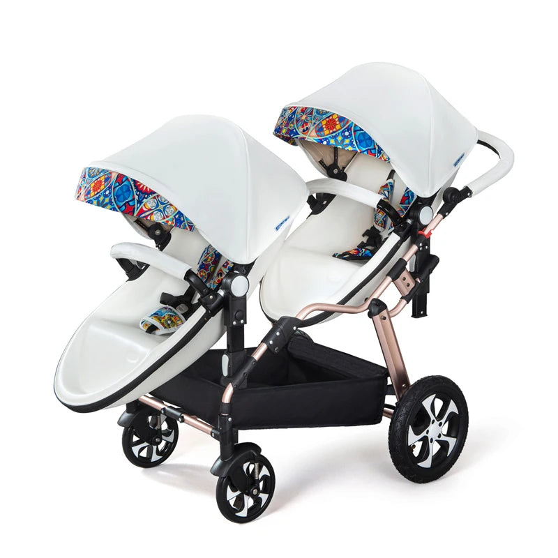 Luxury twins baby stroller