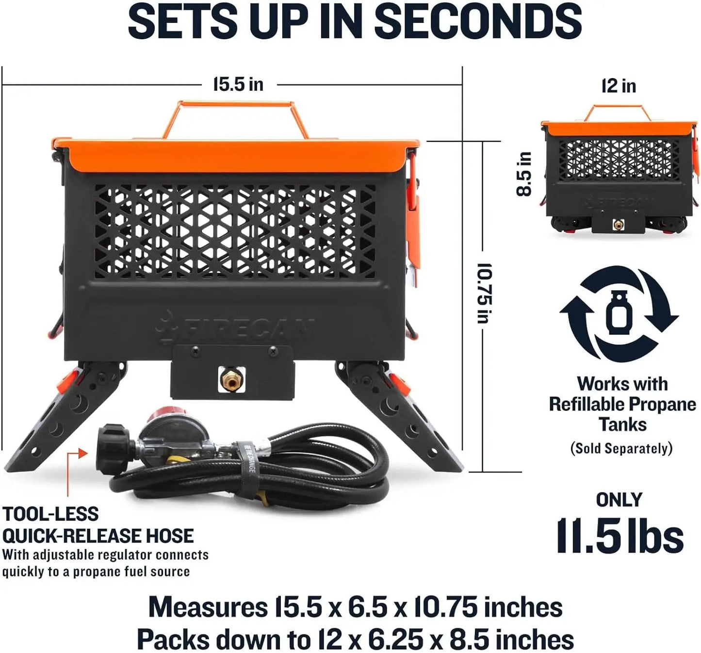 Can Portable Propane Fire Pit Adjustable Regulator