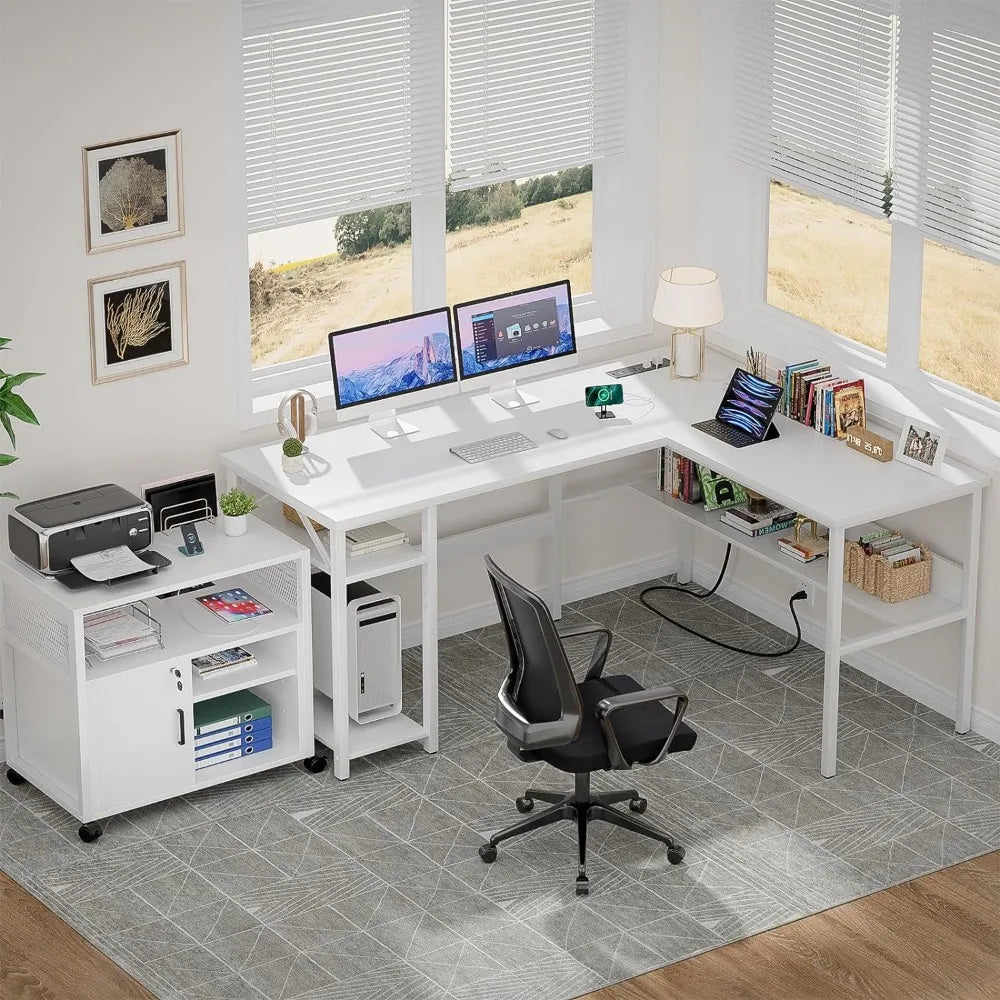 Home Office Reversible L Shaped Computer Desk