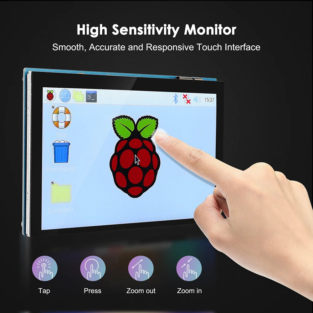 Pi 4B/3B+/3B/3A+/2B/B+ Touchscreen Monitor