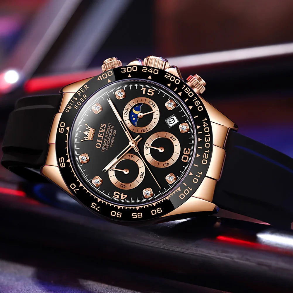 Men Silicone Strap Wristwatch