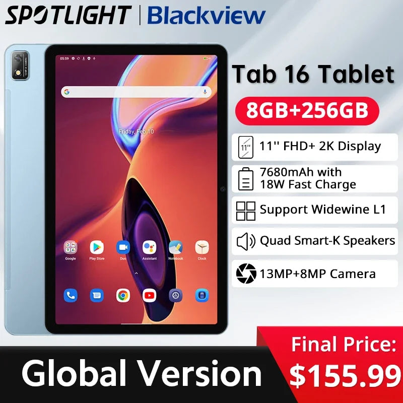 8GB+256GB 11''2k FHD+ Display Tablet