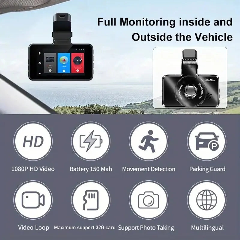 Front and Rear Dual Lens Dash Cam