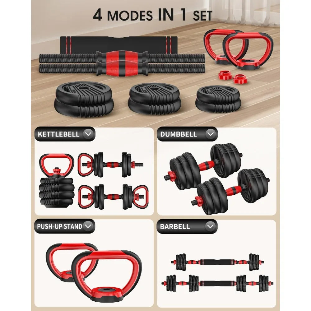 Adjustable 90lbs Free Weights Dumbbell