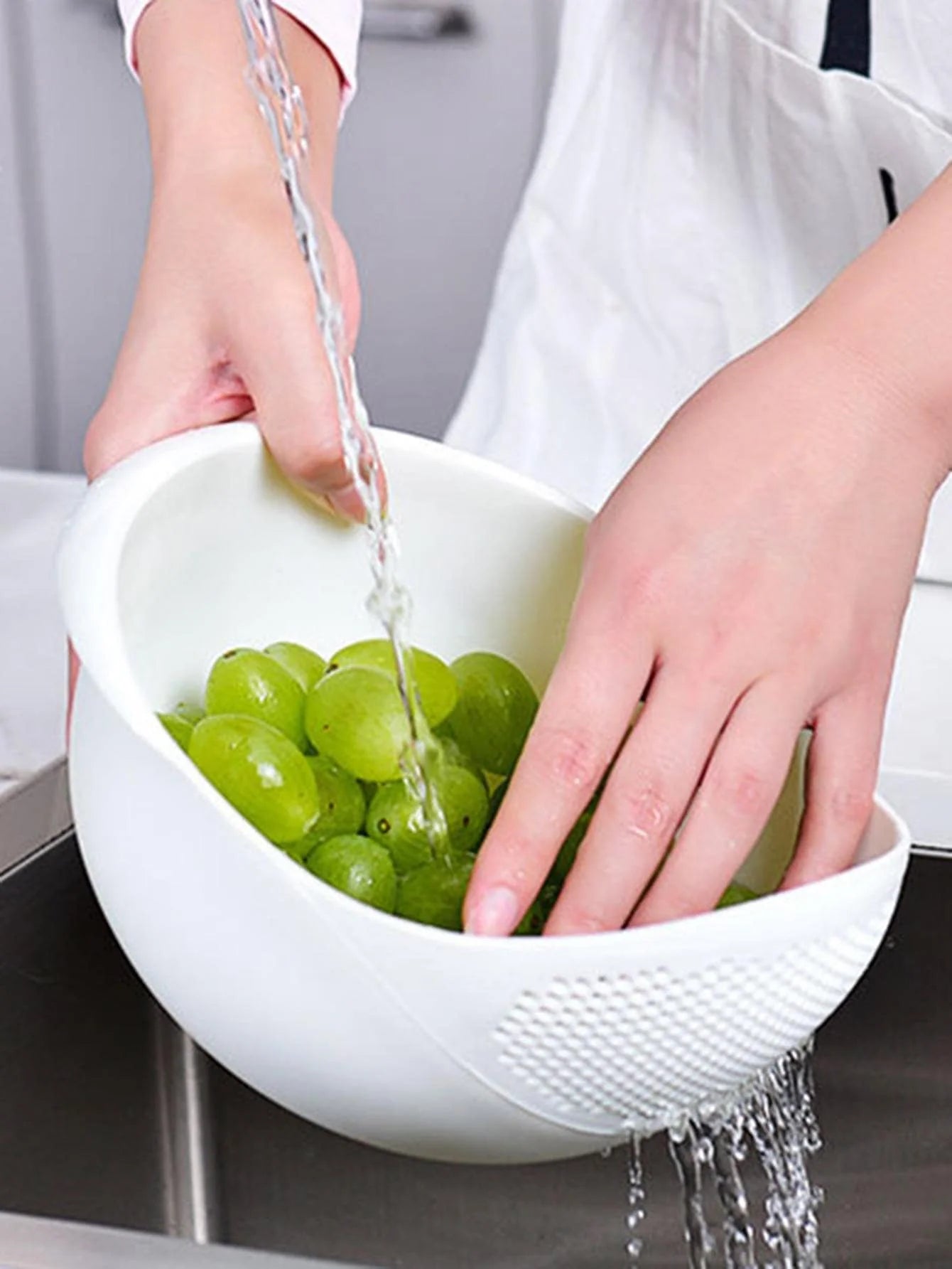 1PC-Silicone Colander Rice Bowl