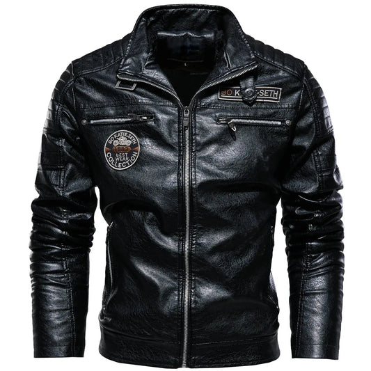 Men's Winter Fleece PU Leather Jacket