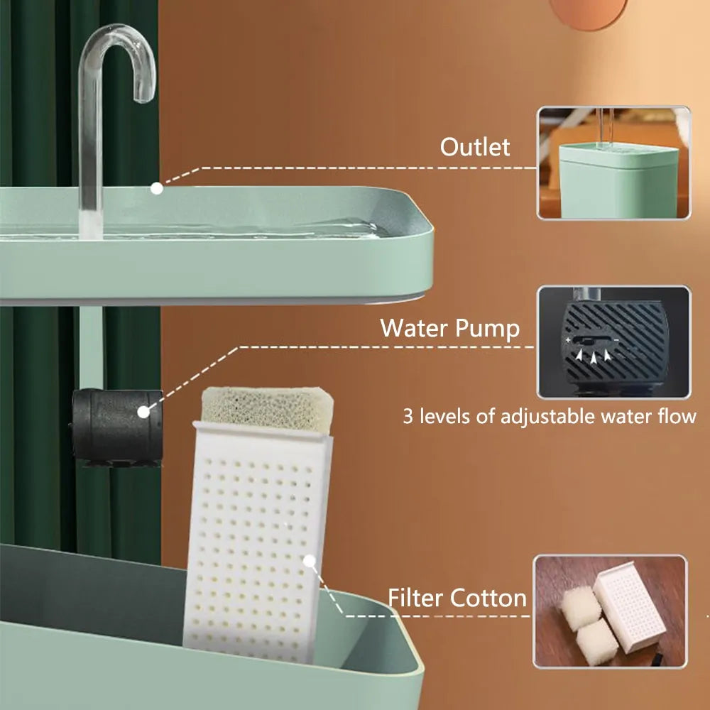 Auto Filter Electric Mute Cat Water Fountain