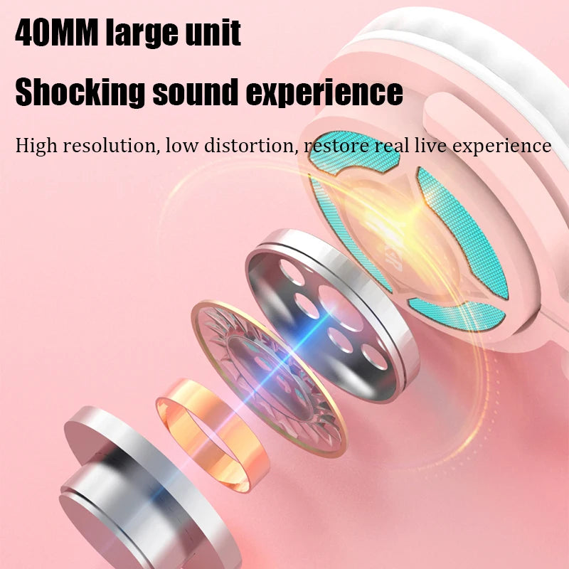RGB Cat Ear Bluetooth Headphones