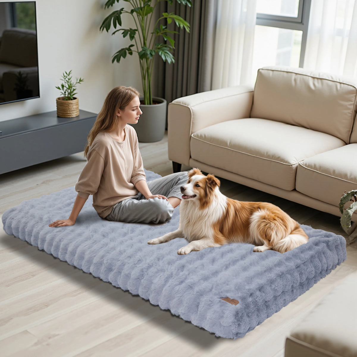 Fluffy Dog Crate Bed
