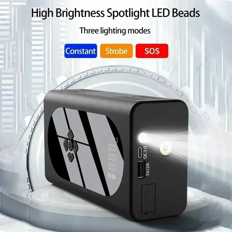 Portable 4 in 1 Car Jump Starter with Air Compressor