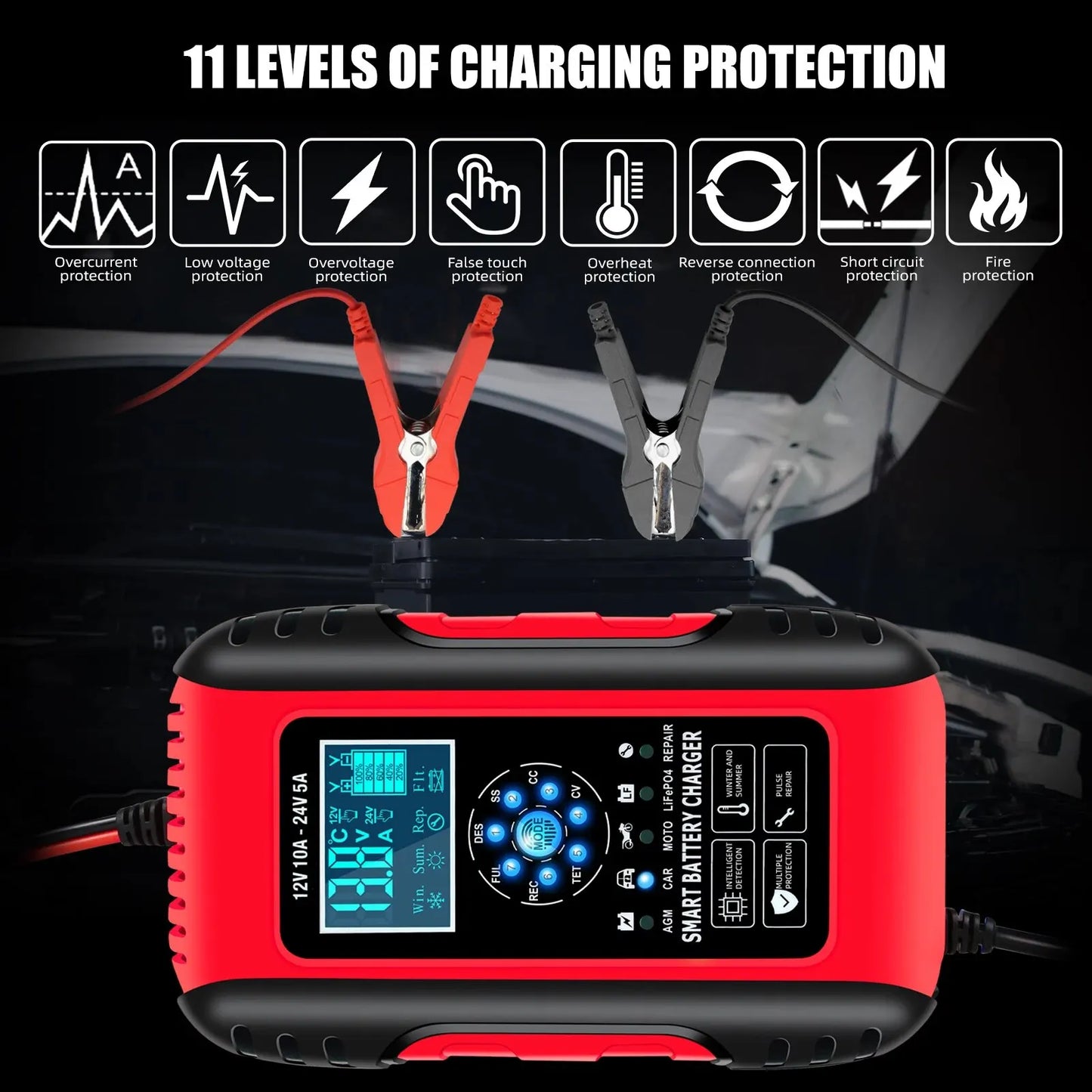 10A 12/24V Lifepo4 Lead Acid Battery Chargers