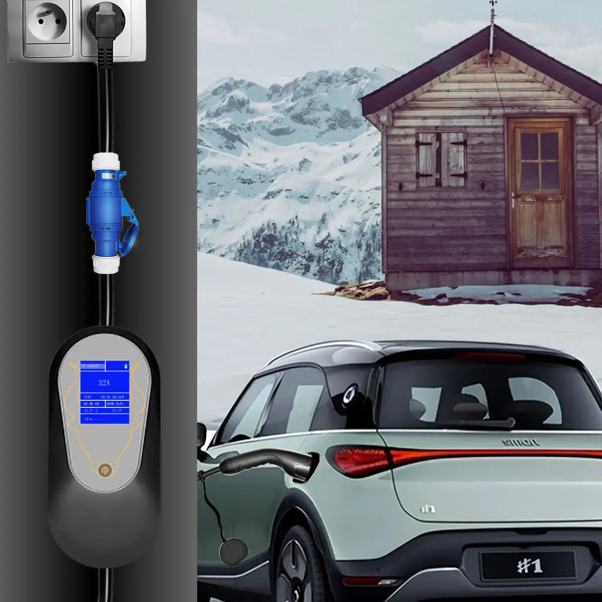 7KW 11KW Portable Electric Vehicle Charger