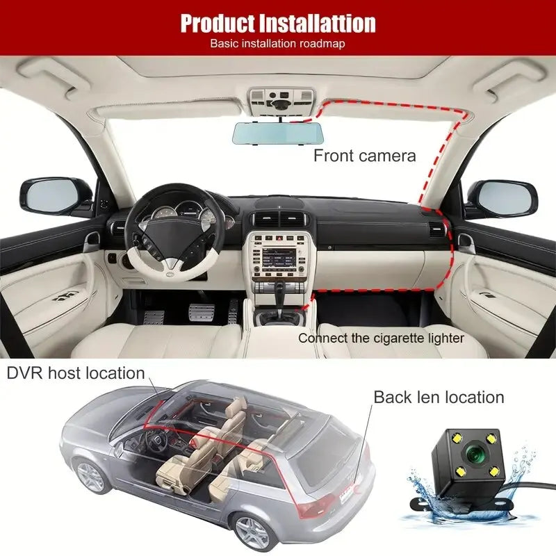 Front and Rear Dual Lens Dash Cam