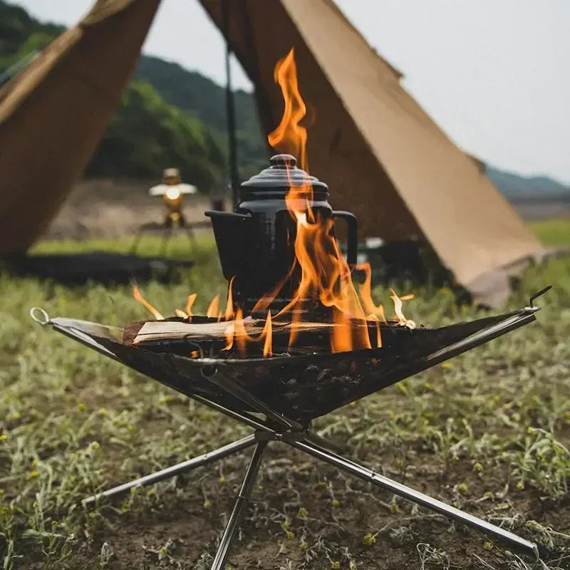 Outdoor Fire Burn Pit Rack Folding Stove