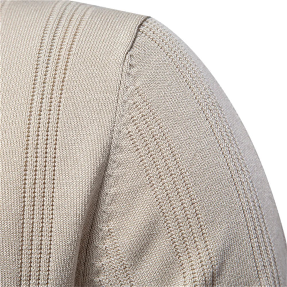 Summer Ribbed Knit Polo Shirt