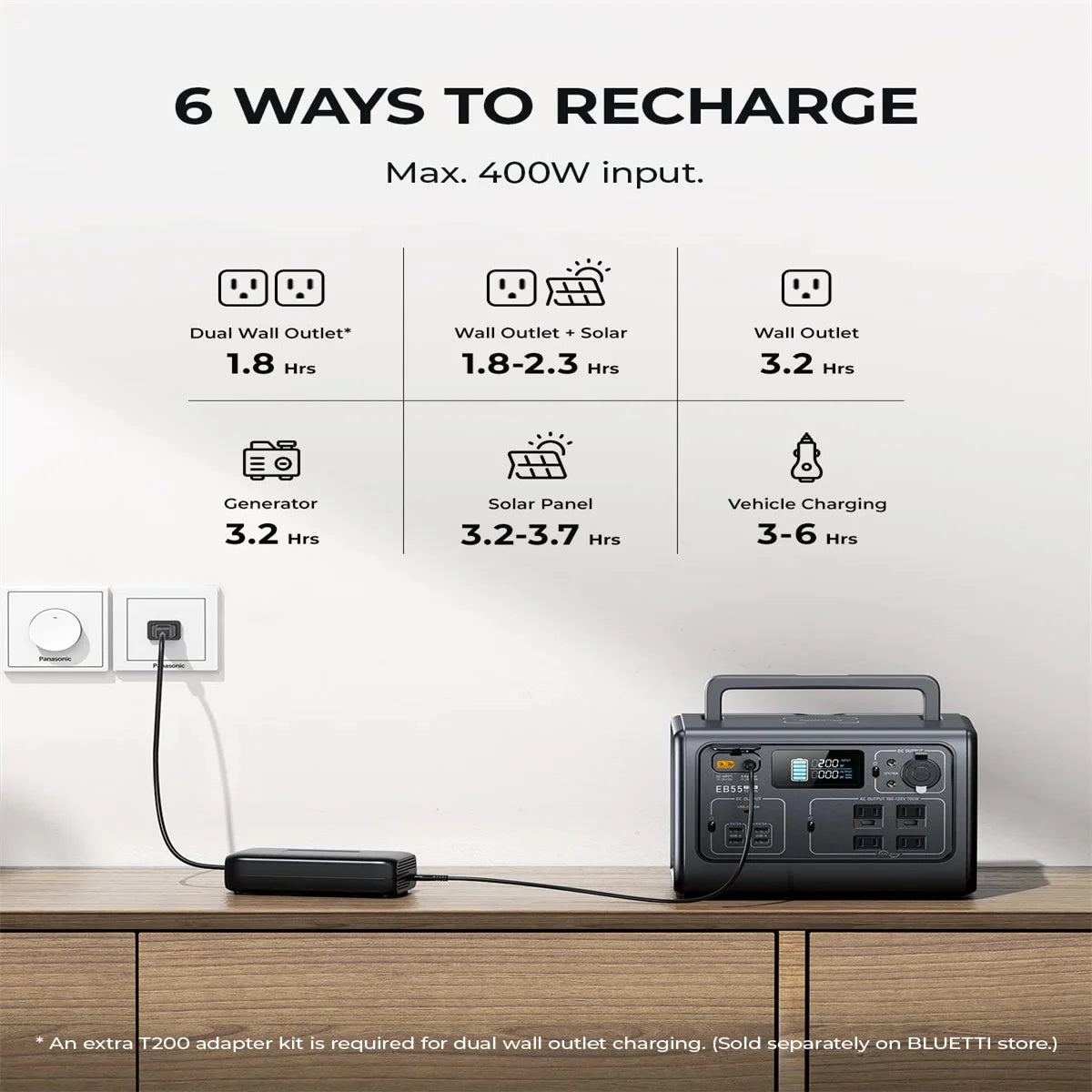 700W 537Wh Portable Power Station LiFePO4 Battery