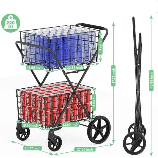 2-Tier Extra Large Shopping Cart
